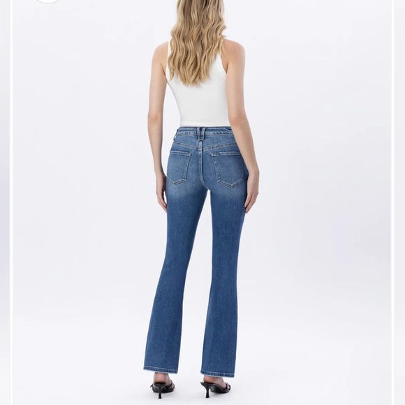 NWT Flying Monkey Distressed Bergenia High Rise Bootcut Blue Jeans - Picture 2 of 7